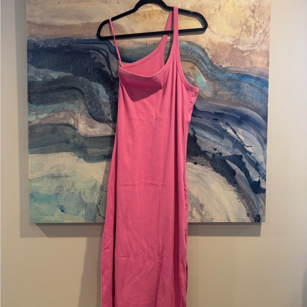 Aerie Pink Asymmetrical Slip Dress for Cocktail